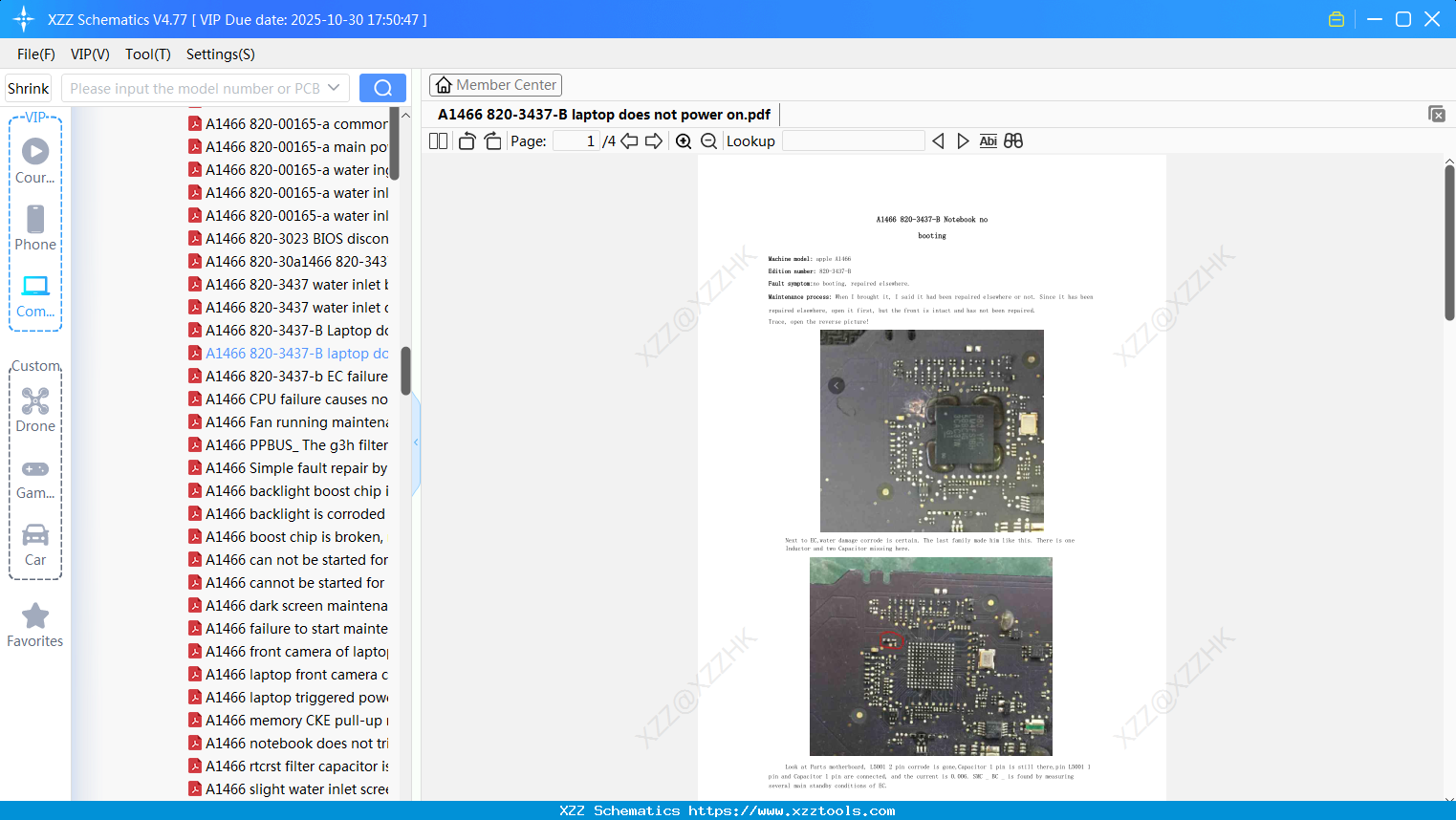 Laptop Apple A1466 820-3437-B Laptop Does Not Power On